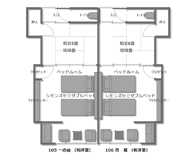 間取り図：トイレ付和洋室